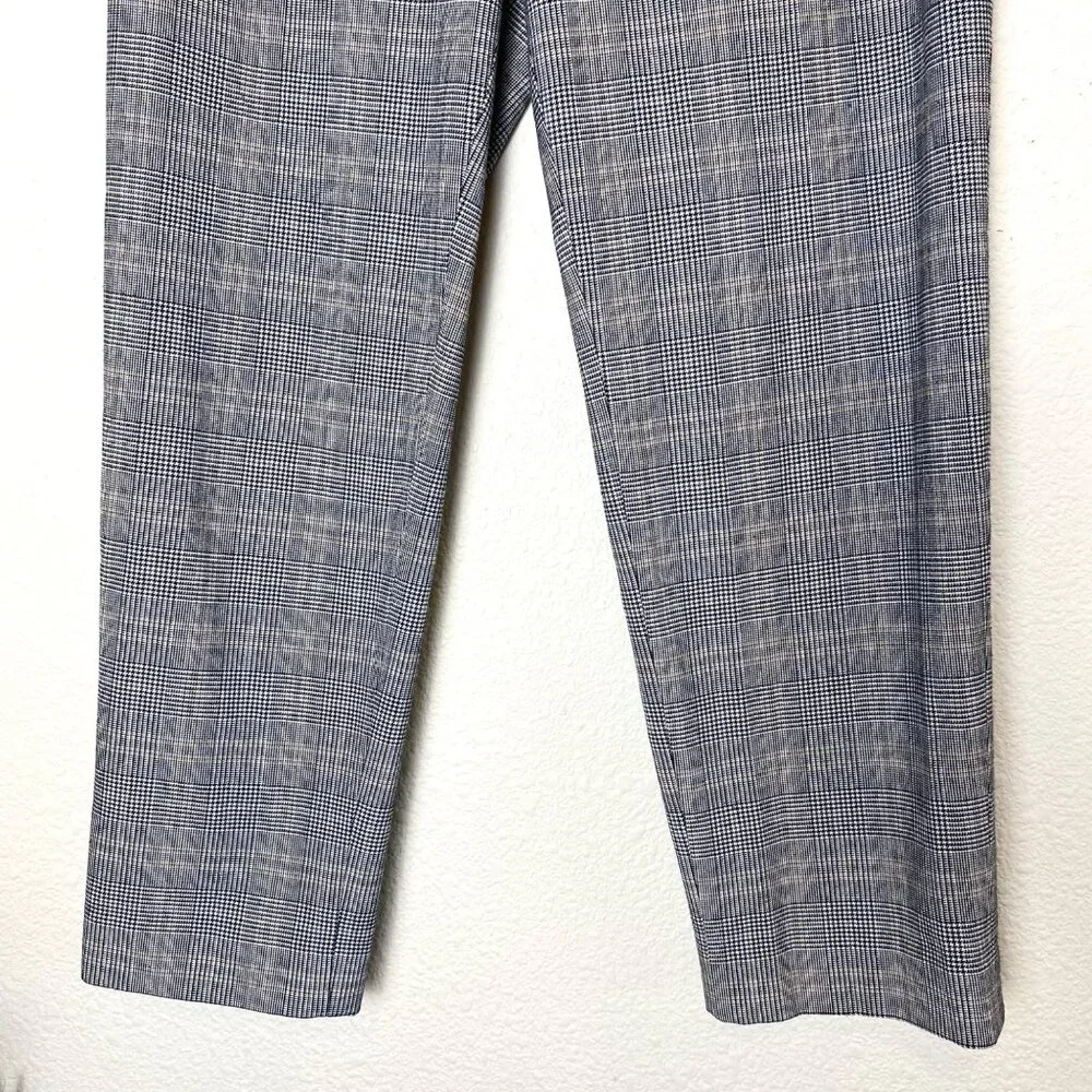 Aritzia Babaton Conan Straight Leg Tartan Plaid Cropped Pants Trousers 8 - Picture 5 of 9